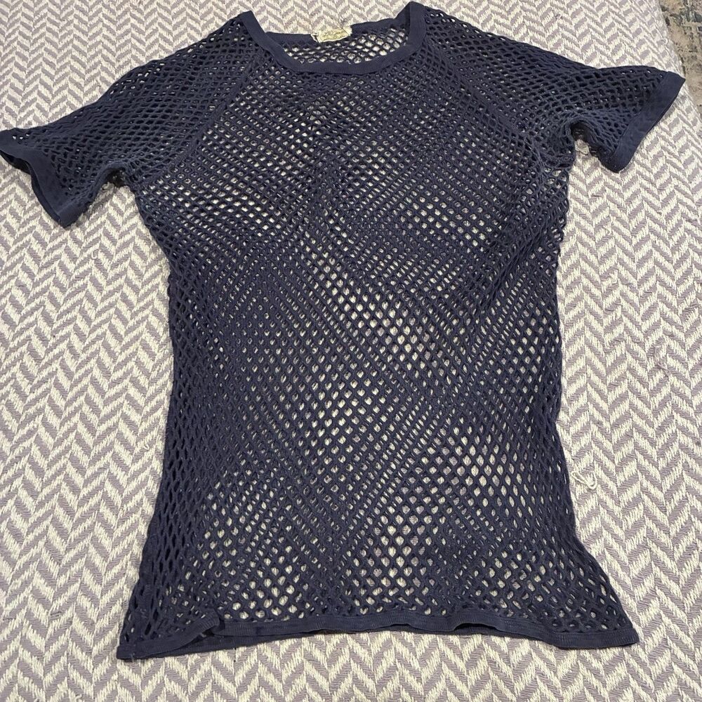 L.L. Bean 70s Vintage Mesh T-shirt Navy Blue Excellent Piece Sought After